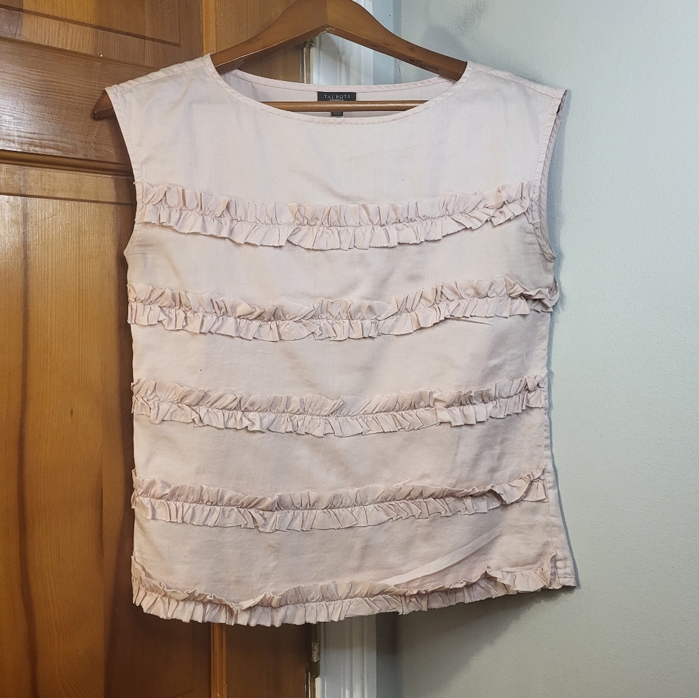 Talbots Women's Ruffle Front Sleeveless Top